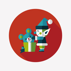 Christmas elf flat icon with long shadow,eps10