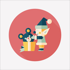 Christmas elf flat icon with long shadow,eps10
