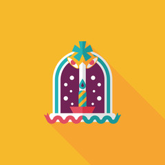 Christmas candle flat icon with long shadow,eps10