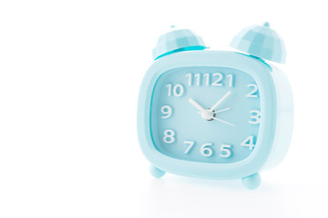 blue alarm clock isolated on white background