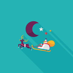 Santa Claus flat icon with long shadow, eps10