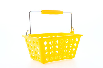 Shopping plastic basket isolated on white background