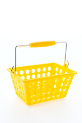 Shopping plastic basket isolated on white background