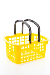 Shopping plastic basket isolated on white background