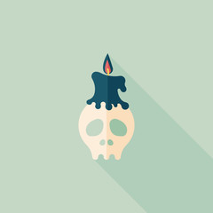 Skull flat icon with long shadow,eps10