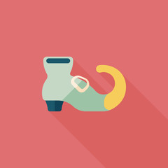 Witch's boots flat icon with long shadow,eps10