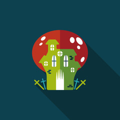 Halloween house flat icon with long shadow,eps10