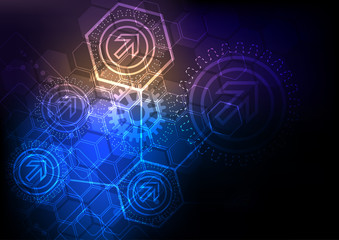 Abstract technological background with various technological ele