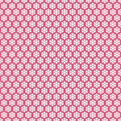 Pink seamless snowflakes pattern. Vector snow background.