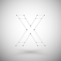 Three dimensional mesh stylish alphabet letter sign isolated on