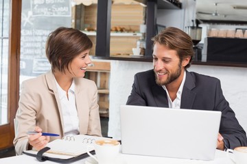 Business colleagues working on their break