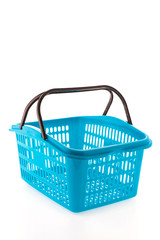 Shopping plastic basket isolated on white background