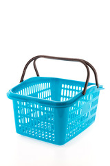 Shopping plastic basket isolated on white background