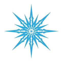 Delicate digital blue snowflake design