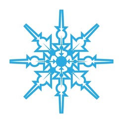 Delicate digital blue snowflake design