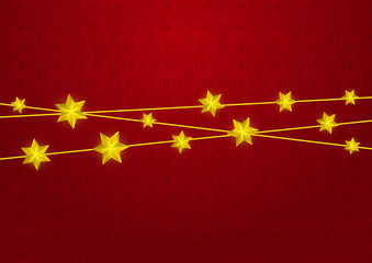 Starry Christmas decorations on red