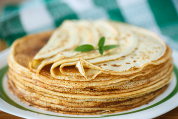 many thin pancakes