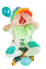 Funny clown framing with hands