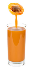 Glass of apricot juice