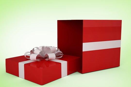 Composite image of red and white gift box