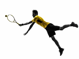Foto op Canvas man tennis player silhouette © snaptitude