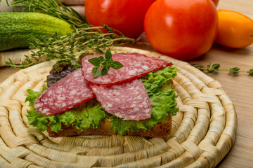 Salami sausages