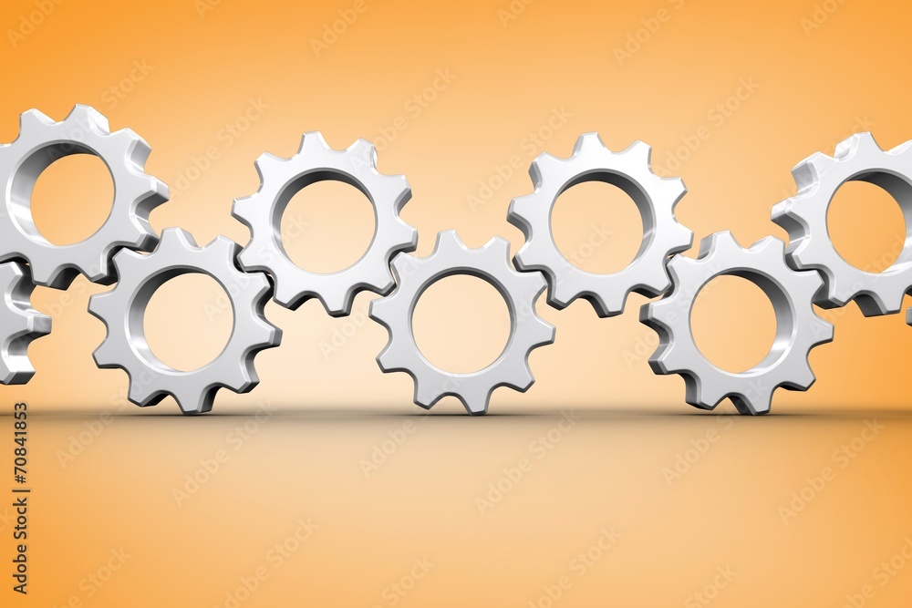 Aufkleber composite image of many white cogs and wheels