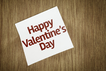 Happy Valentine's Day on Paper Note on texture background