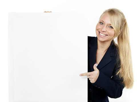 Business woman with whiteboard