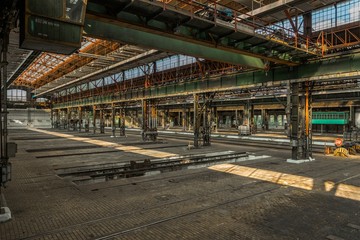 Large industrial hall of a repair station