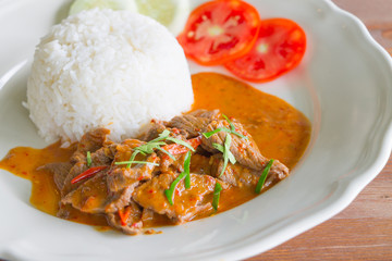 Rice with fried chili meat
