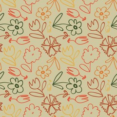 Vector seamless flower pattern background