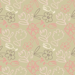 Vector seamless flower pattern background