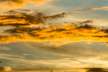 Fiery orange sunset sky