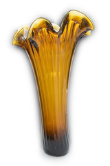 Brown glass vase