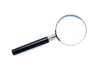 Isolated circular magnifying glass