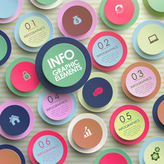 colorful modern paper circle infographic elements