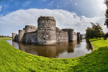 Fototapeta na wymiar Famous Beaumaris Castle in Anglesey, North Wales, United Kingdom