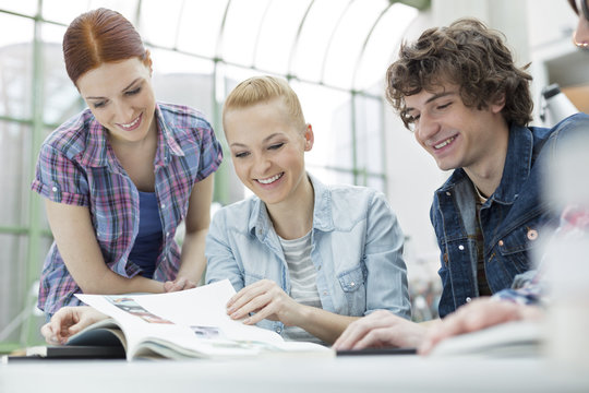 Students learning in a university library