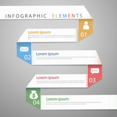 modern paper folding concept infographic elements