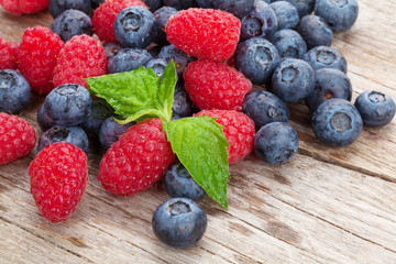Blueberries and raspberries