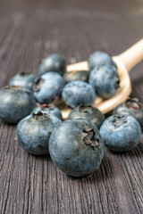 Blueberry on wooden board