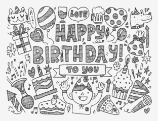 Doodle Birthday party background