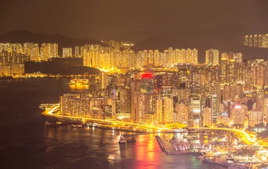 Foto op Plexiglas Hong Kong Skyline night © vichie81