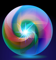 abstract background ball glass with neon glitter