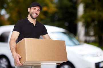 Smiling delivery man