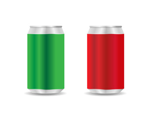 Red and Green Aluminium Can