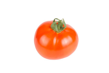 red ripe tomato isolated on white background