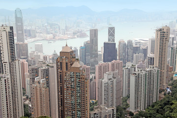 Fototapeta na wymiar Hong Kong from peak Victory