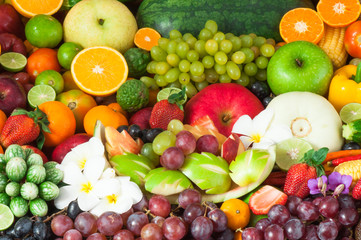 Naklejka na ściany i meble Fruits and Vegetables for healthy